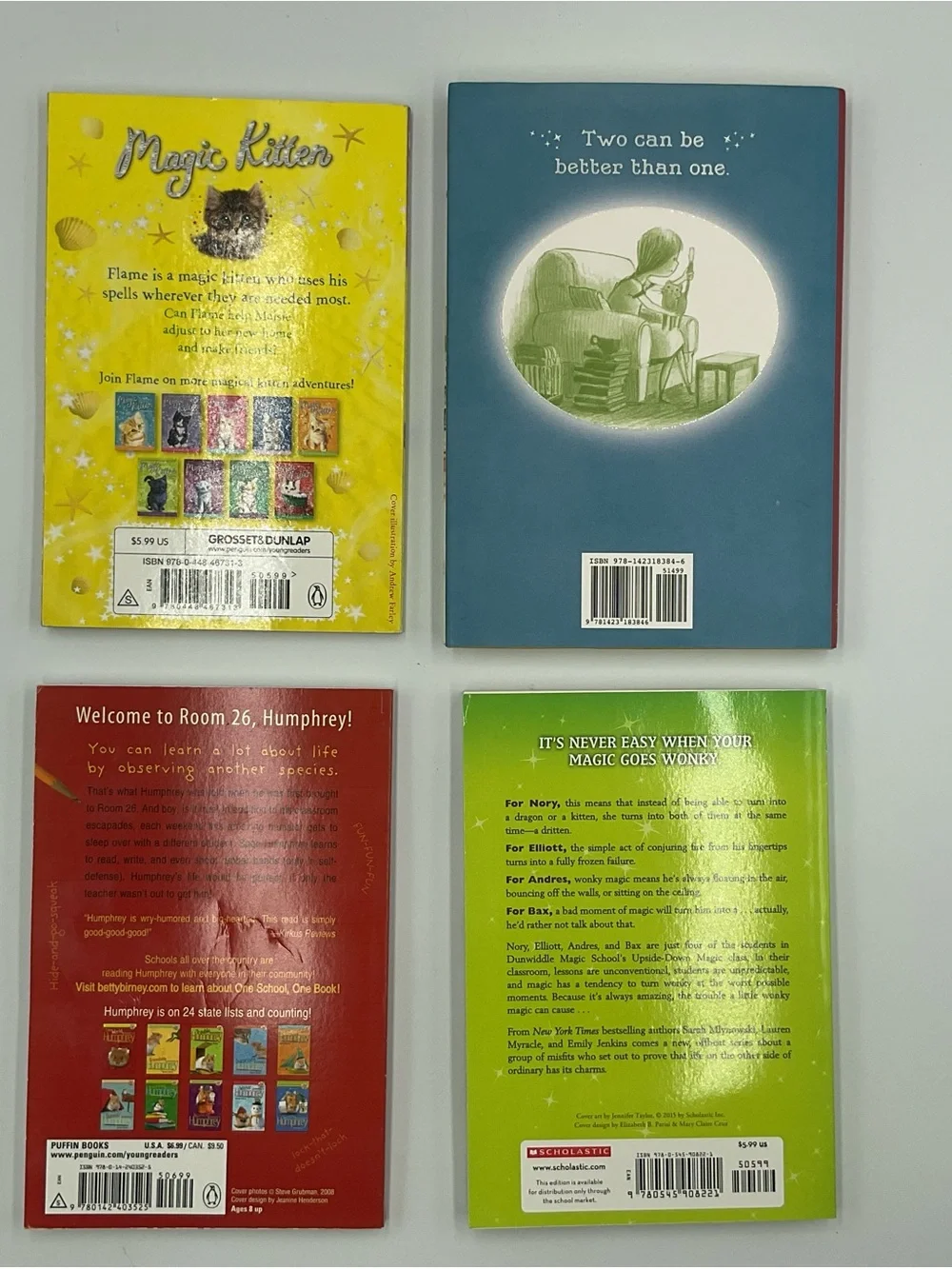 Kids Book Lot x4 Magical Animal Adoption Magic Kitten Humphrey Upside Down Cat